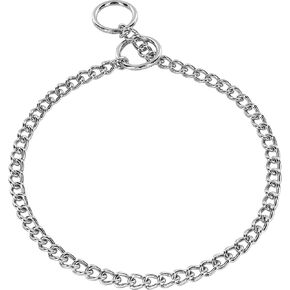 Herm Sprenger - Chrome Plated Steel Dog Training Collar - Narrow Round Links Slip Dog Chain - for Small Medium Large Dogs - Professional Training Collar - Made in Germany (18 inches (45 cm))