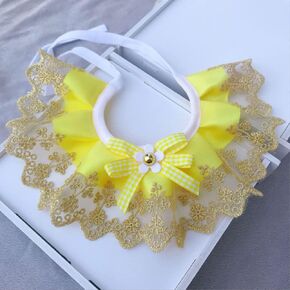 Pet Bib Saliva Towel Cat Teddy Bib Round Neck Scarf Sweet Lace Bib Pet Dog Scarf