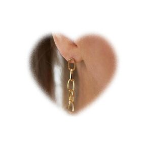 Paperclip Link Chain Earrings Paper Clip Link Linear Drop Earrings Paperclip Chain Dangle Earrings Gold Chain Earrings Jewelry for Women and Girls Gifts