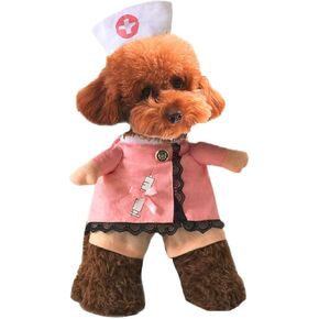 Xiaoyu Puppy Dog Cat Nurse Costume Halloween Cosplay Party Outfit Suit Costume for Small Dogs and Cat, S