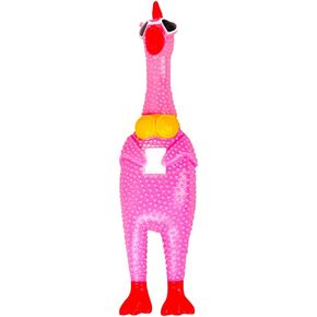 LUOZZY Rubber Chicken Toy Chicken Flying Screaming Chicken Toy Novelty Squeaky Toy for Dogs (Random Color and Pattern)