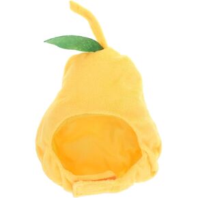 Abaodam Halloween Costumes Fruits Costume Hat - Pear Shaped Headgear Novelty Pet Headband Plush Pear Headwear for Small Cat Dog Puppy Caps Fruit Headgear Costume Headwear