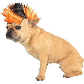 Rubie's Wig for Pets, Medium to Large, Black and Orange Mohawk