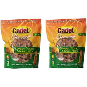 (2 Pack) Cadet Sweet Potato Steak Fries Dog Snack - 2-Pound Each