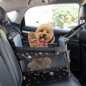 Dog Car Seat for Small Dog,Upgrade 2 in 1 Use Pet Car Booster Seat with Detachable Bottom Support Cushion for Car Back Seat,Elevated Dog Travel Car Seat with Adjustable Dog Car Seat Belt in Kuwait