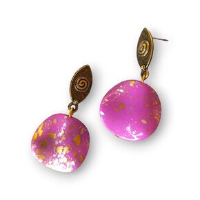 Handmade Pink earrings for women, Boho Artistic jewelry, Unique Cool earrings, Gift for her