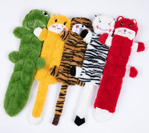 Nocciola 5 قطع ألعاب تصدر صوتًا مجعدًا للكلاب مع طبقة مزدوجة من القماش المقوى، ألعاب قطيفة متينة للكلاب، مجموعة ألعاب للكلاب بدون حشو للكلاب الصغيرة والكبيرة (5 قطع 45 صرير، سلسلة الغابة 4) in Kuwait