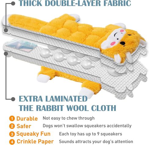 Nocciola 5 قطع ألعاب تصدر صوتًا مجعدًا للكلاب مع طبقة مزدوجة من القماش المقوى، ألعاب قطيفة متينة للكلاب، مجموعة ألعاب للكلاب بدون حشو للكلاب الصغيرة والكبيرة (5 قطع 45 صرير، سلسلة الغابة 4) in Kuwait