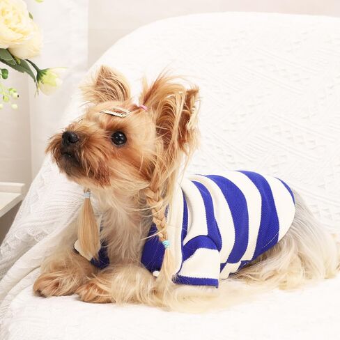 Dog Shirt Collared Summer Polo Dog T-Shirts for Small Dog Cats Boy Girl Dog Clothes Breathable Cute Doggy Sweatshirt Pet Outfit Puppy Dress Cool Clothes for Small Dog Female Or Male(Blue,Small) in Saudi Arabia