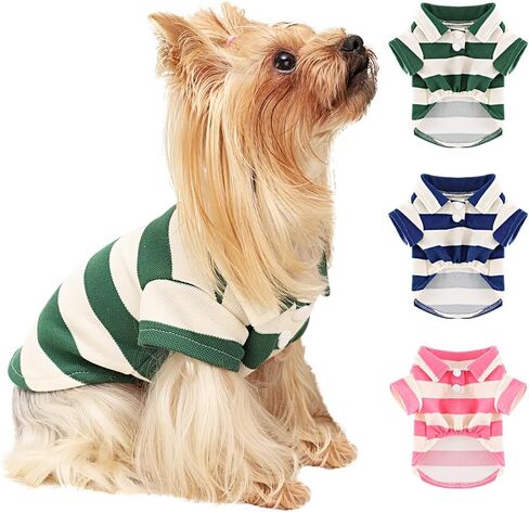 Dog Shirt Collared Summer Polo Dog T-Shirts for Small Dog Cats Boy Girl Dog Clothes Breathable Cute Doggy Sweatshirt Pet Outfit Puppy Dress Cool Clothes for Small Dog Female Or Male(Blue,Small) in Saudi Arabia
