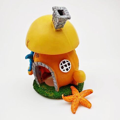 Aquarium Decoration Mini Hut Hiding Cave Environmentally Friendly Natural Resin Material for Aquatic Pets Breeding Playing and Resting Fish Tank Accessories (Conch Style 2) in Saudi Arabia