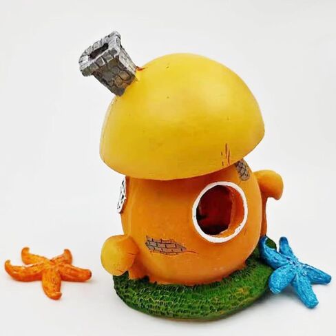 Aquarium Decoration Mini Hut Hiding Cave Environmentally Friendly Natural Resin Material for Aquatic Pets Breeding Playing and Resting Fish Tank Accessories (Conch Style 2) in Saudi Arabia