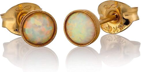 Opal Earrings - 4mm Stud Earrings - Minimalist Stud Fashion Earrings for Women in Saudi Arabia