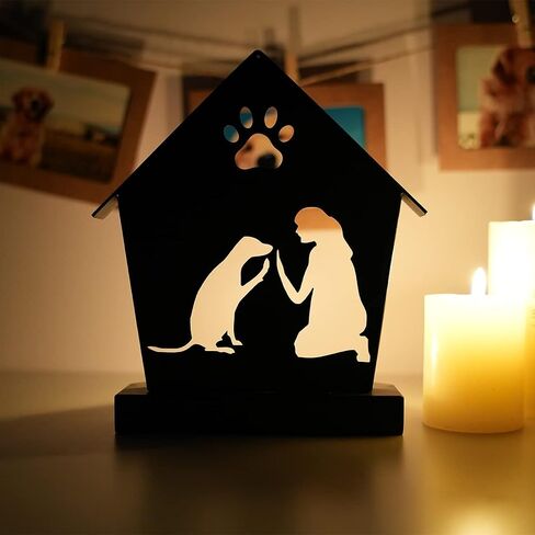 Cat and Dog Friendship Tealight Candle Holder,Pet Lovers Gifts for Women,Unique Gift Idea for Her/Him,Pet Memorial Candle Holder,with 3 Paper Photo Frame 5x4,Pet Paw Print Keychain in Saudi Arabia