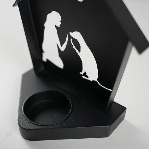 Cat and Dog Friendship Tealight Candle Holder,Pet Lovers Gifts for Women,Unique Gift Idea for Her/Him,Pet Memorial Candle Holder,with 3 Paper Photo Frame 5x4,Pet Paw Print Keychain in Saudi Arabia