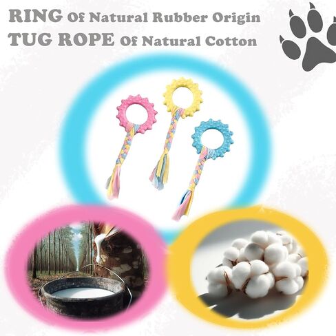 3 Pack Colored Puppy Toys for Teething Soft Dog Chew Toys for Beagle, Corgi, French Bulldog, Chihuahua or Under 10 lbs Puppies Interactive Rubber Teething Toys Birthday Gift Set in Saudi Arabia