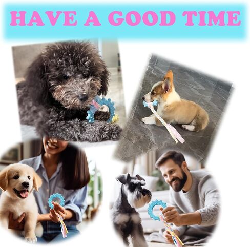 3 Pack Colored Puppy Toys for Teething Soft Dog Chew Toys for Beagle, Corgi, French Bulldog, Chihuahua or Under 10 lbs Puppies Interactive Rubber Teething Toys Birthday Gift Set in Saudi Arabia