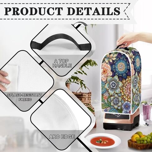Vintage Mandala Blender Covers for Kitchen, Food Processor Cover with Durable Hanlde, Dust Covers for Kitchen Appliances Stand Mixer or Coffee Maker Appliance Cover in Kuwait