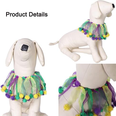 ماردي غرا جرو القط طوق باندانا عقال الحيوانات الأليفة زي لحفلة ماردي غرا (ماردي غرا 3 - حجم صغير) in Kuwait