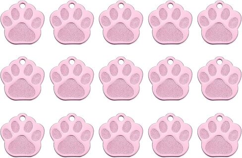 MECCANIXITY Metal Cat's Paw Tags Stamping,Rose Red Blank Dog Tags DIY Engraving Blank Tags Aluminium for Pet Dog ID Tags,Pendant Decoration,Craft Tags,Pack of 15 in Saudi Arabia