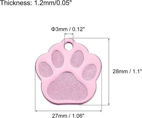 MECCANIXITY Metal Cat's Paw Tags Stamping,Rose Red Blank Dog Tags DIY Engraving Blank Tags Aluminium for Pet Dog ID Tags,Pendant Decoration,Craft Tags,Pack of 15 in Saudi Arabia
