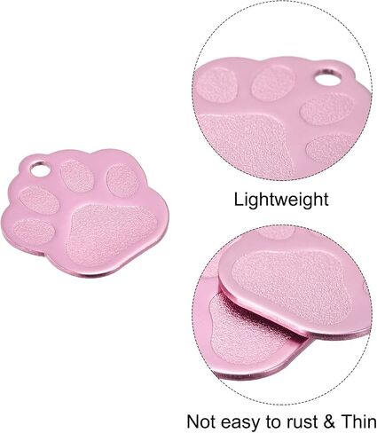 MECCANIXITY Metal Cat's Paw Tags Stamping,Rose Red Blank Dog Tags DIY Engraving Blank Tags Aluminium for Pet Dog ID Tags,Pendant Decoration,Craft Tags,Pack of 15 in Saudi Arabia