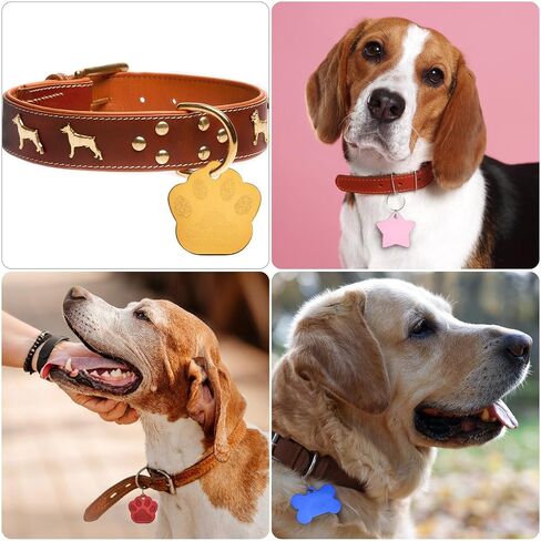 MECCANIXITY Metal Cat's Paw Tags Stamping,Rose Red Blank Dog Tags DIY Engraving Blank Tags Aluminium for Pet Dog ID Tags,Pendant Decoration,Craft Tags,Pack of 15 in Saudi Arabia
