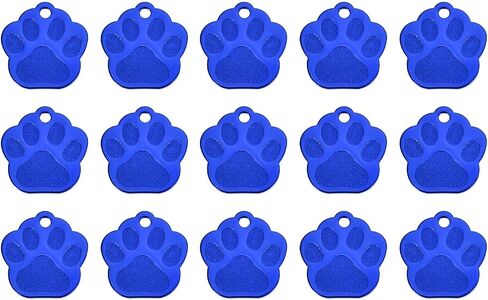 MECCANIXITY Metal Cat's Paw Tags Stamping,Rose Red Blank Dog Tags DIY Engraving Blank Tags Aluminium for Pet Dog ID Tags,Pendant Decoration,Craft Tags,Pack of 15 in Saudi Arabia
