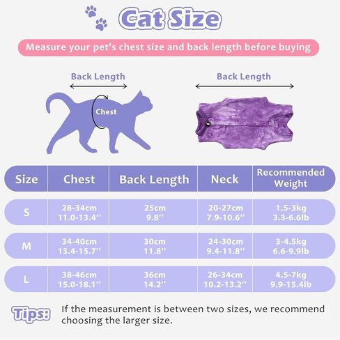 2 Pack Cat Surgery Recovery Suit Clothes for Female and Male,Cat Onesie Shirts for Cats After Surgery,Cat Spay Surgical Recovery Suit,Cat Cone to Stop Licking Abdominal Wound Alternative-Pink&Purple,M in Saudi Arabia