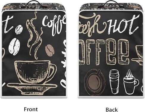 Coffee Tee Design Coffee Maker Cover Dust Proof Appliance Cover, Machine Washable Polyester Stand Mixer Cover with Durable Handle Waterproof Fits Blender/Toaster/Air Fryer in Kuwait