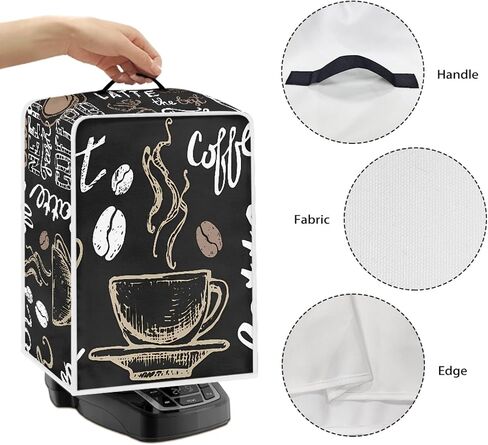 Coffee Tee Design Coffee Maker Cover Dust Proof Appliance Cover, Machine Washable Polyester Stand Mixer Cover with Durable Handle Waterproof Fits Blender/Toaster/Air Fryer in Kuwait