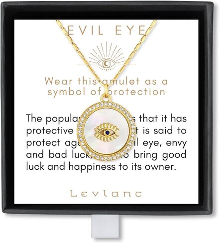 Evil Eye Necklace - Evil Eye Jewelry - Evil Eye Charm - Evil Eye Necklace Gold - Evil Eye Pendant - Ojo Turco - Hamsa Necklace - Protection Necklace - Mother Of Pearl Necklace for Women (Nazar - A) in Saudi Arabia