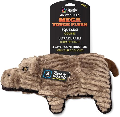 Spunky pup Tough Plush Toys for Aggressive Chewers - Durable, Triple-Layered Dog Chew Toys with Squeaker - Ideal for Medium to Large Dogs- Elephant in Saudi Arabia