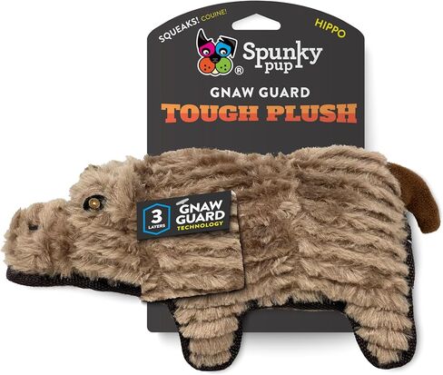 Spunky pup Tough Plush Toys for Aggressive Chewers - Durable, Triple-Layered Dog Chew Toys with Squeaker - Ideal for Medium to Large Dogs- Elephant in Saudi Arabia