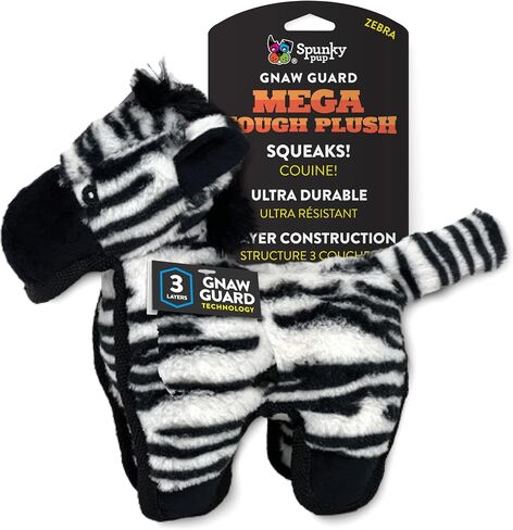 Spunky pup Tough Plush Toys for Aggressive Chewers - Durable, Triple-Layered Dog Chew Toys with Squeaker - Ideal for Medium to Large Dogs- Elephant in Saudi Arabia