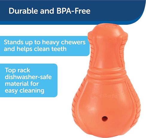 PetSafe Squeak n’ Treat Booya - Cure Boredom & Reduce Separation Anxiety - Food-Dispensing Dog Toy - Squeaker Encourages Play - Slow Down Eating - Helps Clean Teeth - Dishwasher Safe - Large in Saudi Arabia