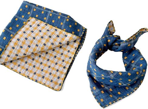 Dog Bandanas for Small Medium Dogs, Dual-Sided Use Bandanas for Pets, Adjustable Durable for Puppy (Blue & Yellow) in Saudi Arabia