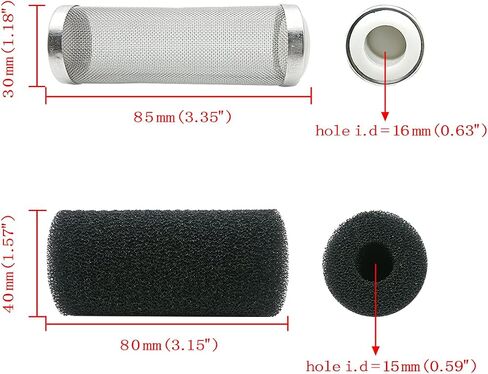 16mm Stainless Steel Aquarium Mesh Net Filter Guard Fish Shrimp Inflow Inlet Basket for Aquarium Percolator with Fish Prefilter Intake Sponge Cover in Saudi Arabia