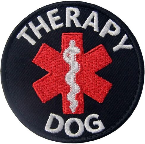 Service Dog EMS Medic Paramedic Star of Life Therapy Dog Vests/Harnesses Emblem Embroidered Fastener Hook & Loop Patch in Saudi Arabia