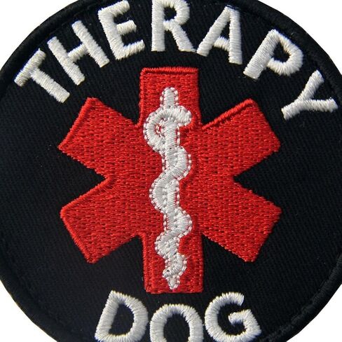 Service Dog EMS Medic Paramedic Star of Life Therapy Dog Vests/Harnesses Emblem Embroidered Fastener Hook & Loop Patch in Saudi Arabia