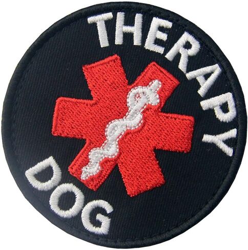 Service Dog EMS Medic Paramedic Star of Life Therapy Dog Vests/Harnesses Emblem Embroidered Fastener Hook & Loop Patch in Saudi Arabia