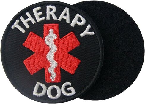 Service Dog EMS Medic Paramedic Star of Life Therapy Dog Vests/Harnesses Emblem Embroidered Fastener Hook & Loop Patch in Saudi Arabia