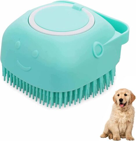 Dog Bath Brush Silicone Rubber Dog Grooming Brush Silicone Puppy Cat Grooming Cleaning for Short Long Haired Dogs and Cats Washing (Blue) in Saudi Arabia