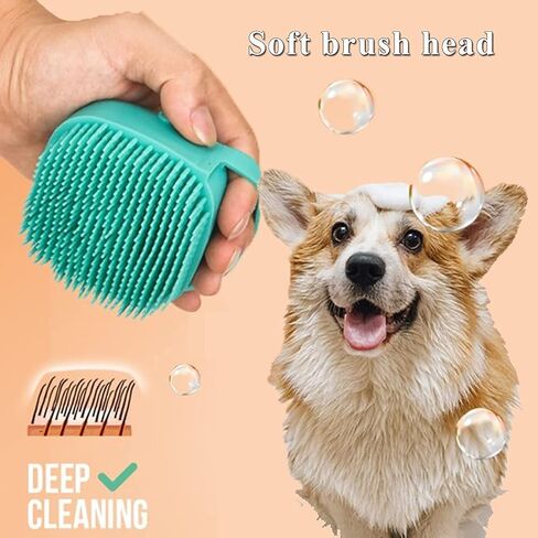 Dog Bath Brush Silicone Rubber Dog Grooming Brush Silicone Puppy Cat Grooming Cleaning for Short Long Haired Dogs and Cats Washing (Blue) in Saudi Arabia
