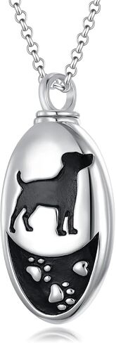925 Sterling Silver Dog Urn Necklace for Ashes Dog Memorial Keepsake Cremation Jewelry Gifts for Women Dog Lovers in Kuwait