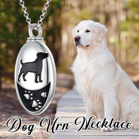 925 Sterling Silver Dog Urn Necklace for Ashes Dog Memorial Keepsake Cremation Jewelry Gifts for Women Dog Lovers in Kuwait