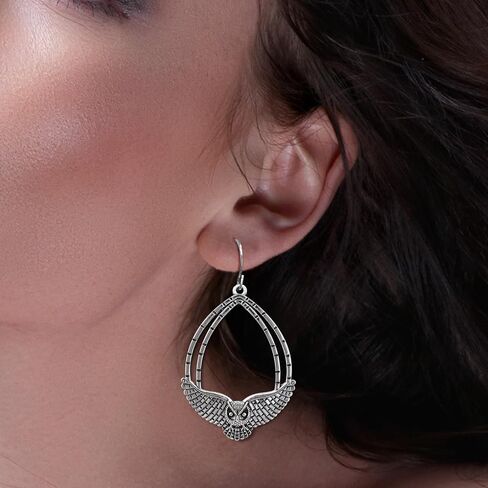 Silver Owl Drop Dangle Earrings for Women Trendy Unique Animal Earrings for Gift Weird Earrings for Cosplay in Saudi Arabia