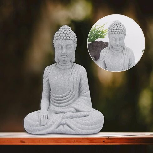 ZORZA مجموعة واحدة من تمثال بوذا لتزيين خزان الأسماك قطعة واحدة + مناظر طبيعية لحوض السمك مقلدة نباتات خضراء مائية قطعتين لتزيين حوض السمك وديكور إكسسوارات المنزل الاصطناعية in Kuwait