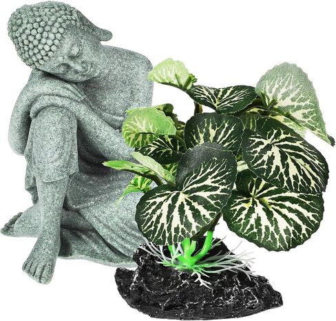 Ipetboom Fish Tank Buddha, 1 Set Aquarium Decorations Buddha Fish Tank Aquatic Leaf Buddha Decor for Home in Saudi Arabia