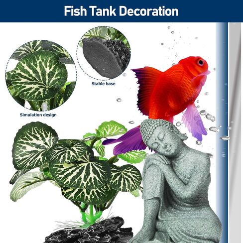 Ipetboom Fish Tank Buddha, 1 Set Aquarium Decorations Buddha Fish Tank Aquatic Leaf Buddha Decor for Home in Saudi Arabia